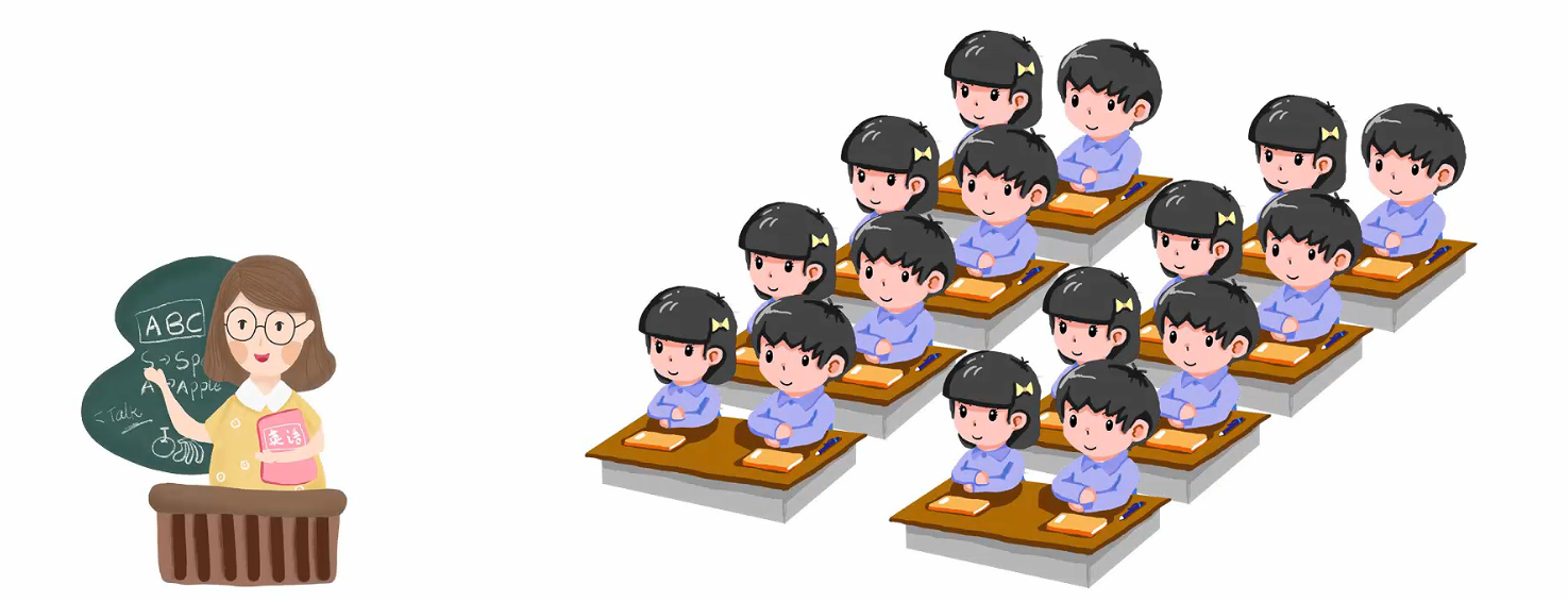 一个班的学生正在上课